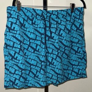 Forever 21 Teal Graphic Men's swimming shorts